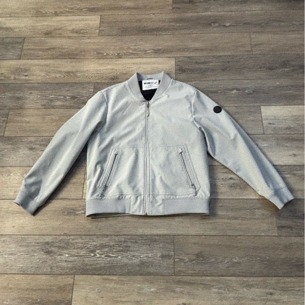 William Rast Bomber Jacket Mens L Gray Justin Timberlake Trace Ayala Soft Shell